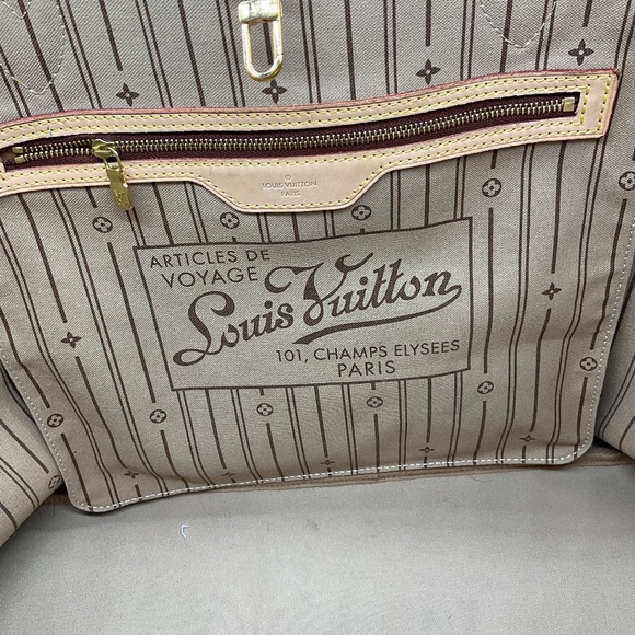 LOUIS VUITTON BROWN MONOGRAM COATED CANVAS NEVERFULL GM TOTE HANDBAG - Picture 11 of 16